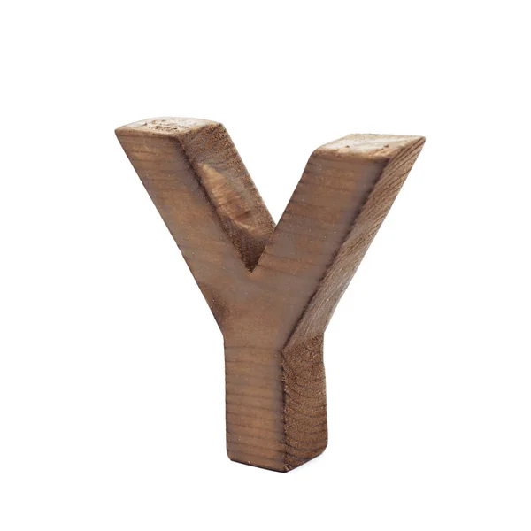 Einzelne gesägte Holzbuchstaben isoliert — Stockfoto