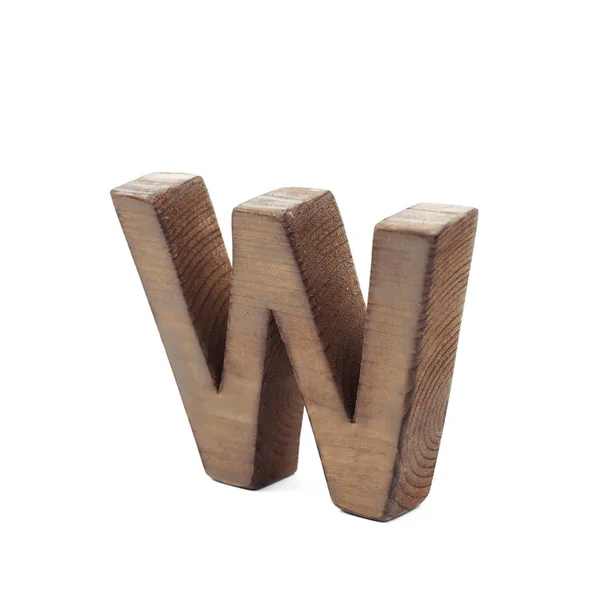 Única serrada carta de madeira isolada — Fotografia de Stock