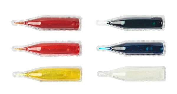 Voedsel kleurstof kleuren in een capsule — Stockfoto