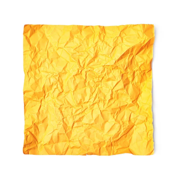 Zmięty papier pojedynczy arkusz na białym tle — Zdjęcie stockowe