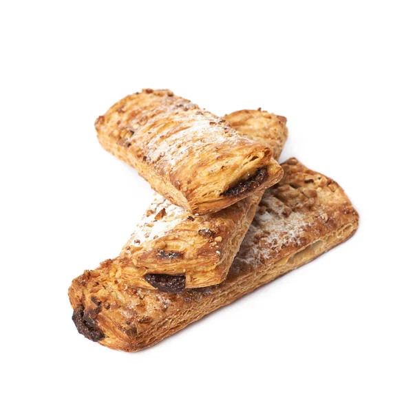Stapel van zoet gebak broodjes geïsoleerd — Stockfoto