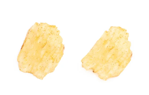 Enkele aardappelchips scherpe geïsoleerd — Stockfoto