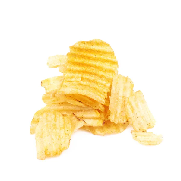 Pile of potato chips isolated — Stock Photo, Image