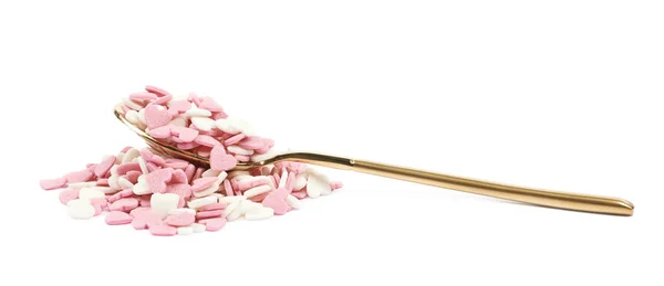 Spoon full of sprinkles isolated — Stock Photo, Image