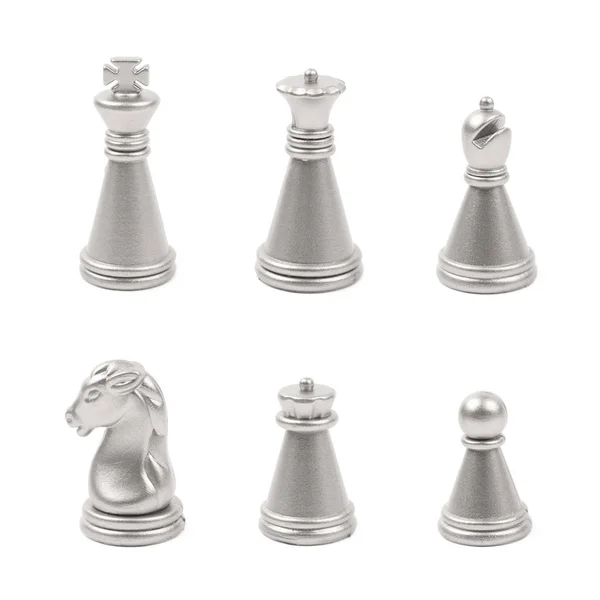 Komplet na białym tle figury szachowe — Zdjęcie stockowe