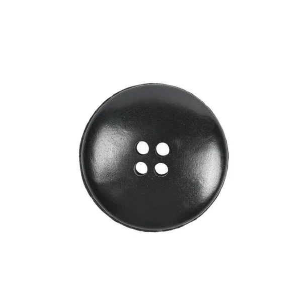Чорна кнопка одягу ізольована — стокове фото