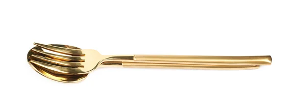 Composición de cuchara y tenedor aislados —  Fotos de Stock