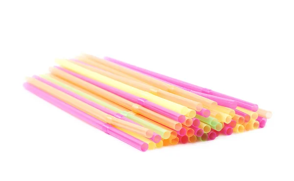 Big pile of drinking straws isolated — Stock Photo, Image