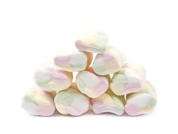 Pile of marshmallow candies isolated — Stock Photo, Image