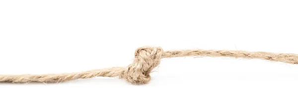 Knoop op een touw koord geïsoleerd — Stockfoto