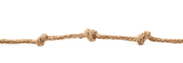 Knopen op een touw koord geïsoleerd — Stockfoto