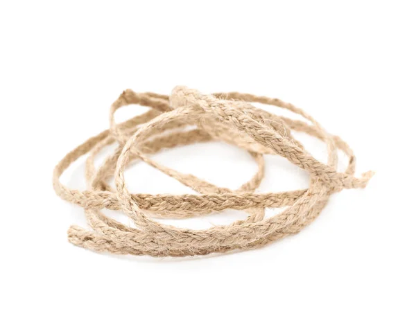 Stapel linnen touw string geïsoleerd — Stockfoto