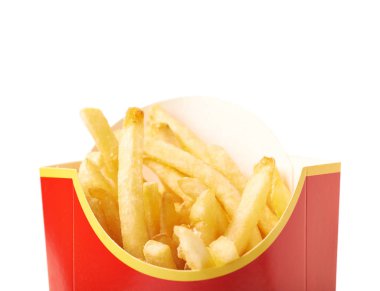 Bir patates kızartması snack izole parçası