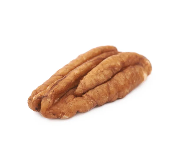 Enda pecan nut isolerade — Stockfoto