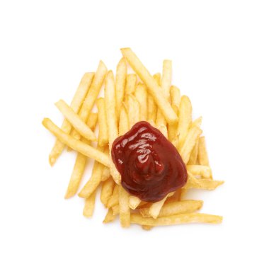 Bir patates kızartması izole yığını