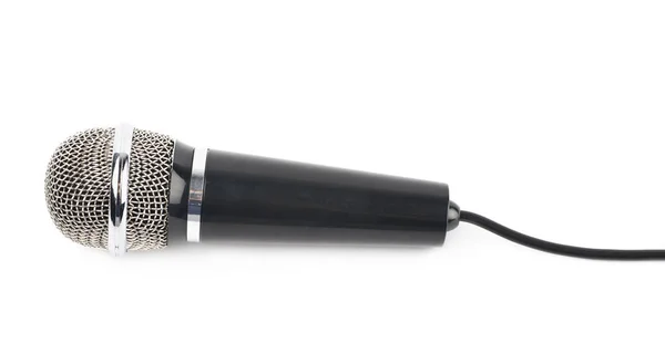 Microphone noir avec cordon isolé — Photo