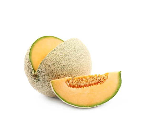 Skivad cantaloupe melon sammansättning — Stockfoto