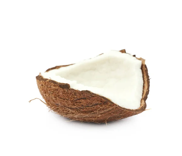 Enda stycke en kokosnöt som isolerade — Stockfoto