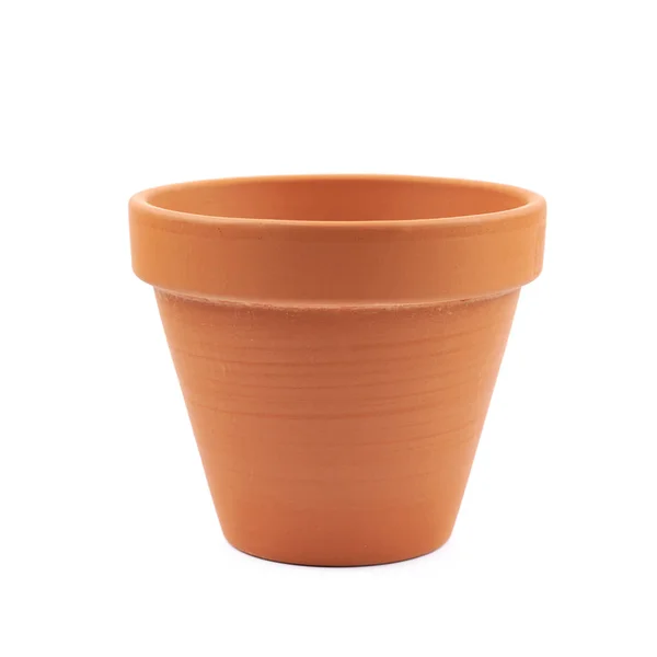 Vuoto vaso di fiori in ceramica isolato — Foto Stock