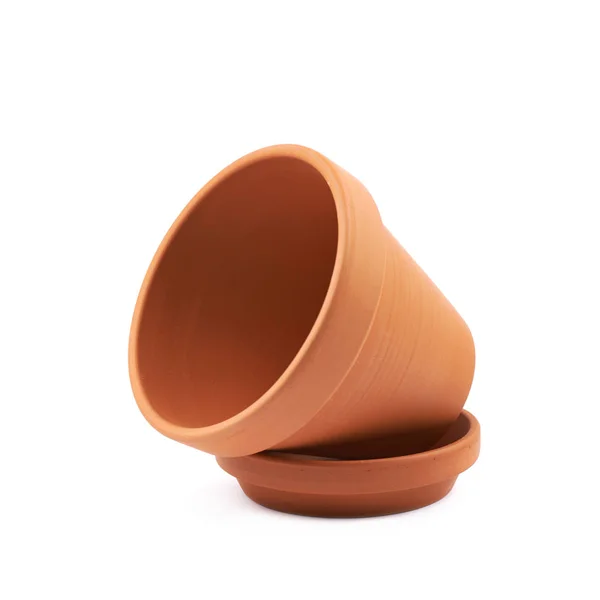 Empty ceramic flower pot isolated — Stock Photo, Image