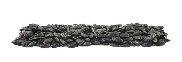 Line of sunflower seeds isolated — Stock Photo, Image