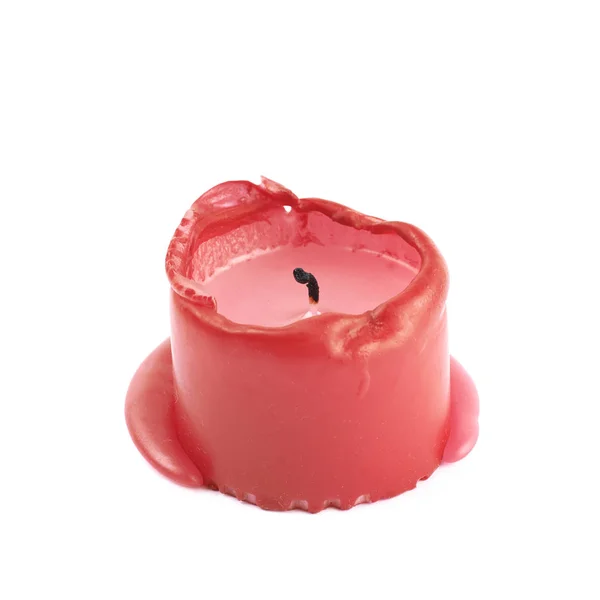 Single burned to the end candle isolated — Stock Photo, Image