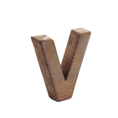Tek Boyutlanmış ahşap harf izole