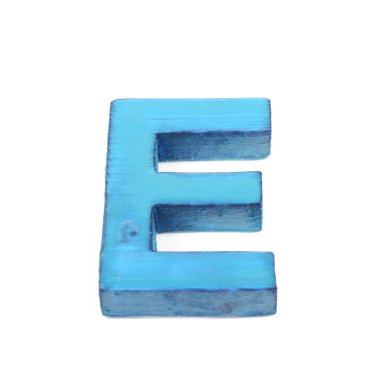 Tek Boyutlanmış ahşap harf izole