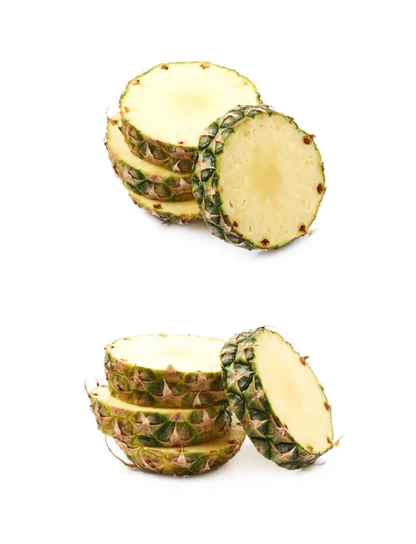 Pile of cross-section pineapple slices — Stock Photo, Image