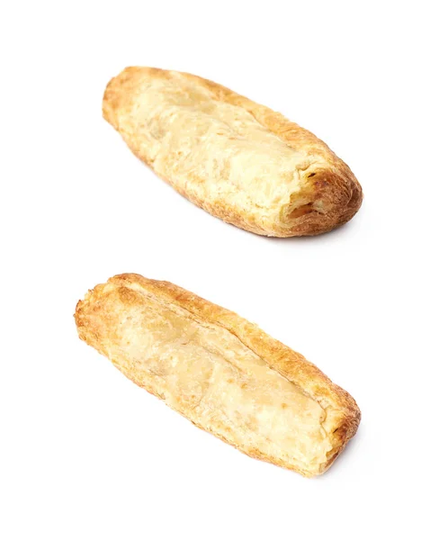 Enkele worst gebak broodje geïsoleerd — Stockfoto