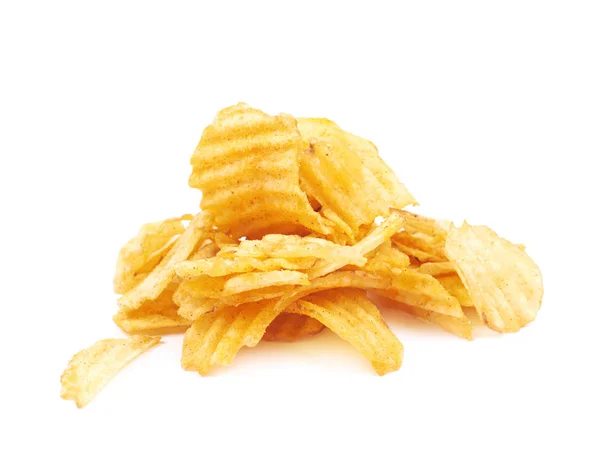 Kupie chipsów ziemniaczanych na białym tle — Zdjęcie stockowe