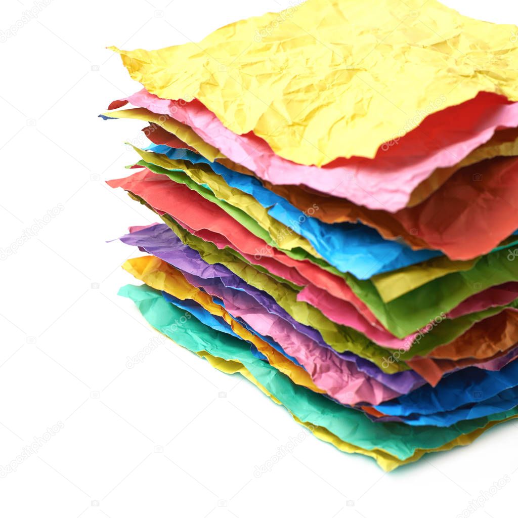 Pile of crumpled paper sheets isolated — Stock Photo © nbvf89 140616922