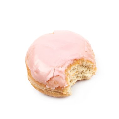 Pembe sırlı çörek izole