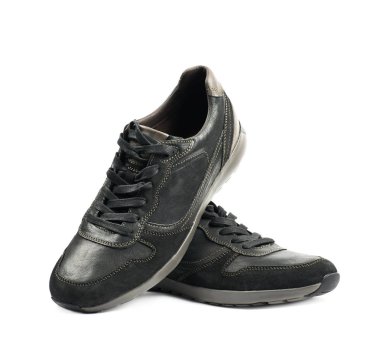 Sıradan siyah deri shoesisolated