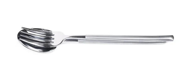 Composición de cuchara y tenedor aislados — Foto de Stock