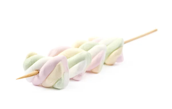 Meerdere marshmallows op een stick — Stockfoto