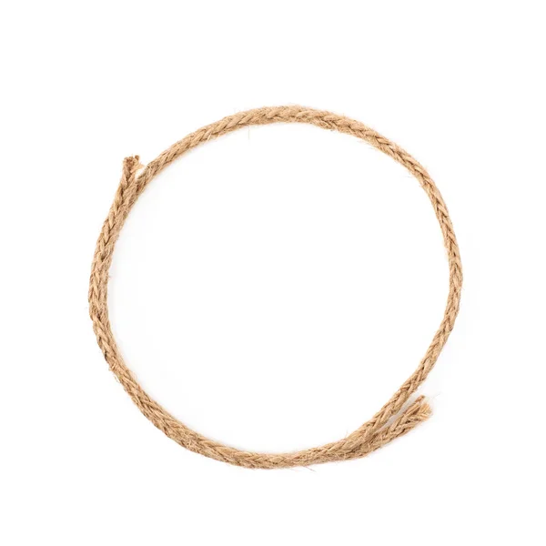 Círculo redondo de corda de linho — Fotografia de Stock