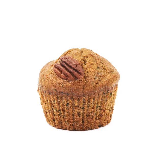 Einzelne Pekannuss-Muffin isoliert — Stockfoto