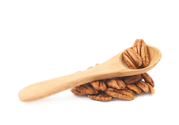 Pile of pecan nuts isolated — Stock Photo, Image
