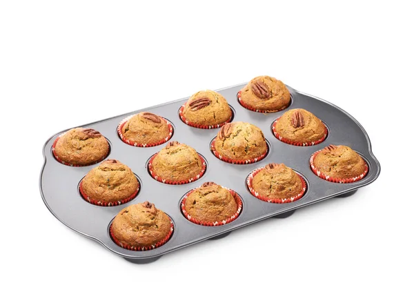 Muffin pan isolado — Fotografia de Stock