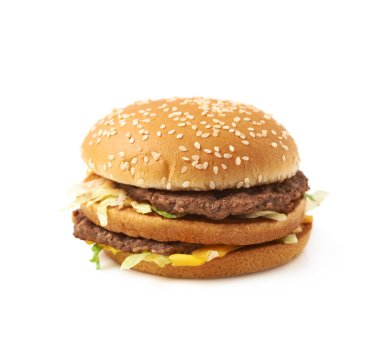 İzole et ve peynir burger