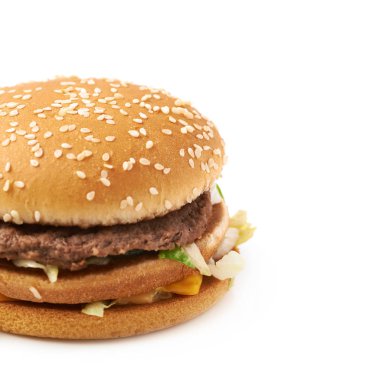 İzole et ve peynir burger