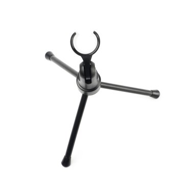 Siyah mikrofon raf izole standı