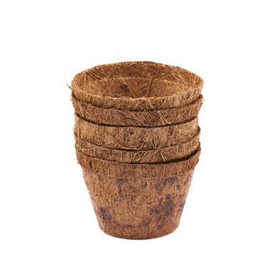 İzole parçalanabilir Hindistan cevizi pot