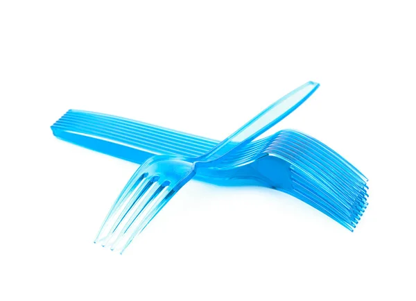 Pile of disposable forks isolated — Stock Photo, Image