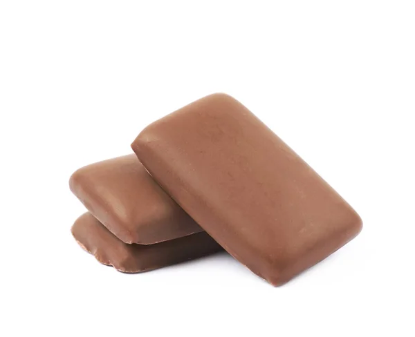 Chocolate plano caramelo aislado — Foto de Stock