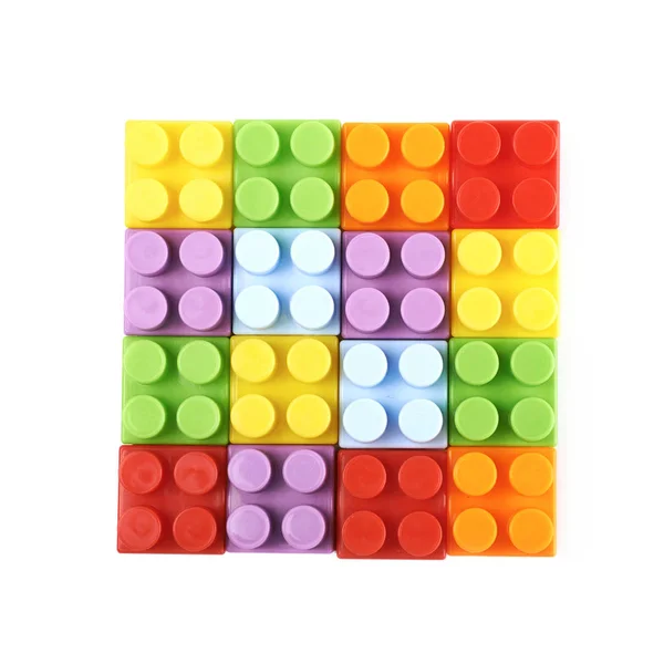 Vierkante vorm gemaakt van speelgoed bakstenen — Stockfoto