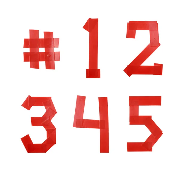 Conjunto de números feitos de fita isolante — Fotografia de Stock