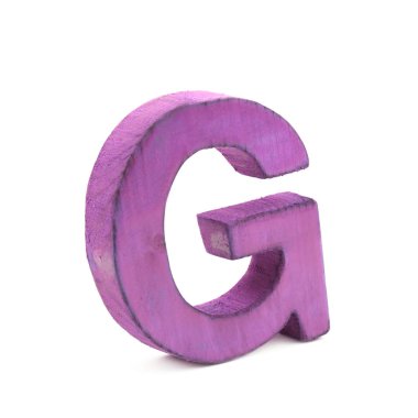 Tek Boyutlanmış ahşap harf izole