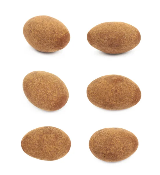 Chocolate coated almond nut isolated — Stock Photo, Image